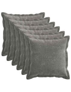 Federa 6 pz HOUTEN Grigio Scuro 30 x 30 cm Tessuto Chenille
