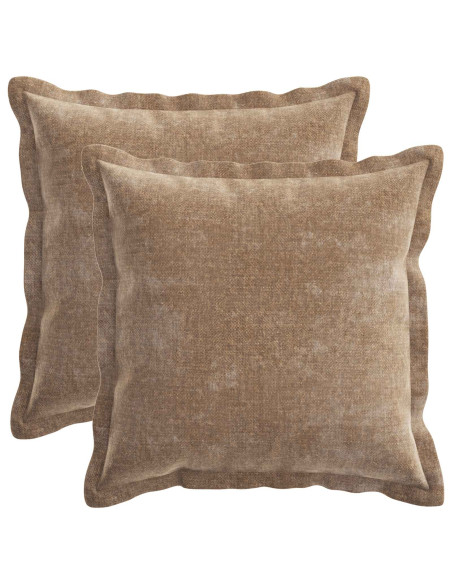 Federa 2 pz HOUTEN Marrone 30 x 30 cm Tessuto Chenille