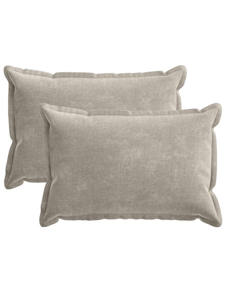 Federa 2 pz HOUTEN Grigio Chiaro 30 x 50 cm Tessuto Chenille