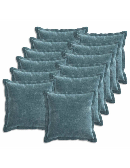 Federa 12 pz HOUTEN Blu 40 x 40 cm Tessuto Chenille