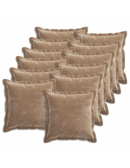 Federa 12 pz HOUTEN Marrone 40 x 40 cm Tessuto Chenille