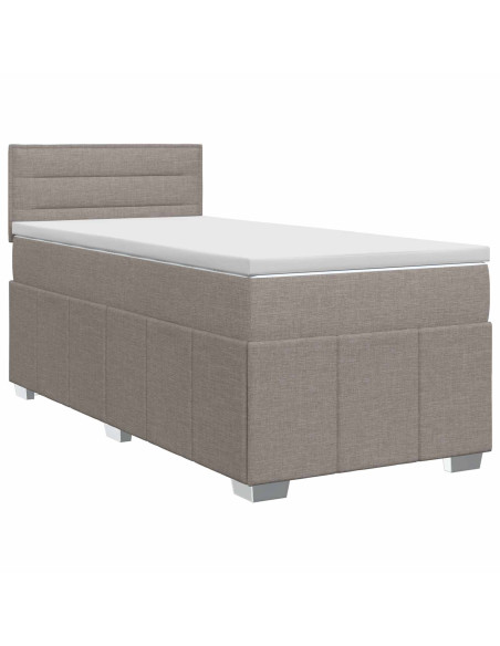 Letto box spring con materasso Tortora 90 x 200 cm Tessuto