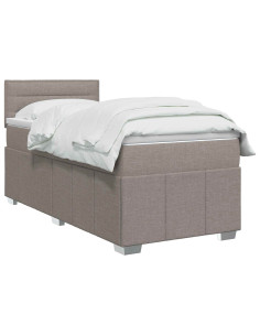 Letto box spring con materasso Tortora 90 x 200 cm Tessuto 2