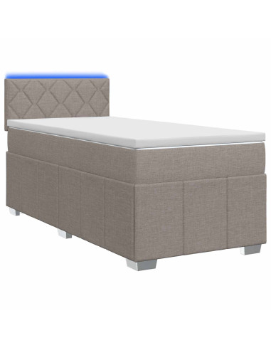 Letto box spring con materasso Tortora 90 x 200 cm Tessuto