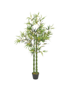 Pianta di Bambù Artificiale con Vaso Verde 160 cm