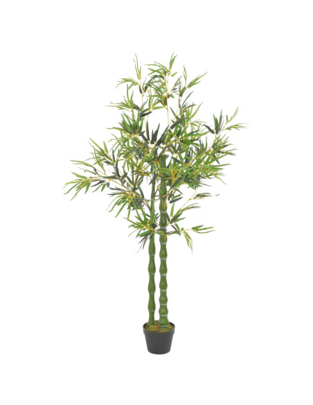 Pianta di Bambù Artificiale con Vaso Verde 160 cm