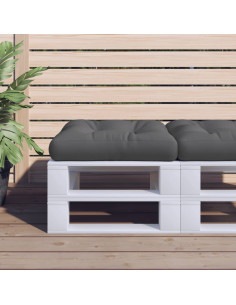 Cuscino per Pallet Grigio 58x58x10 cm in Tessuto