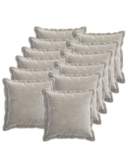 Federa 12 pz HOUTEN Grigio Chiaro 45 x 45 cm Tessuto Chenille