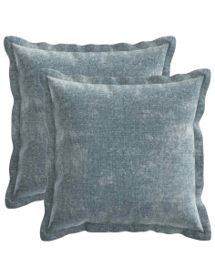 Federa 2 pz HOUTEN Azzurro 45 x 45 cm Tessuto Chenille