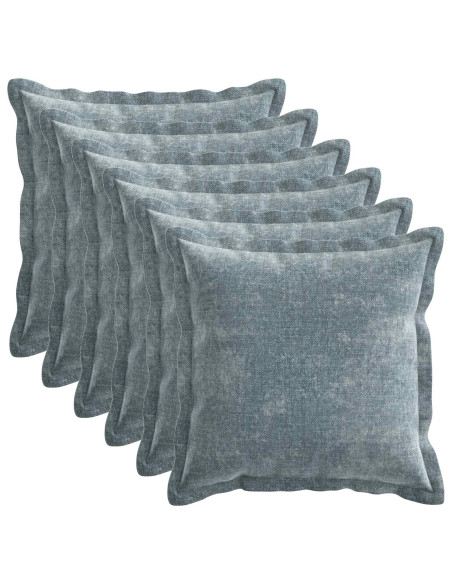 Federa 6 pz HOUTEN Azzurro 45 x 45 cm Tessuto Chenille