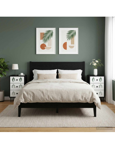 Armadio da Notte HANAU 2 pz Rovere Nero 36 x 33 x 61 cm