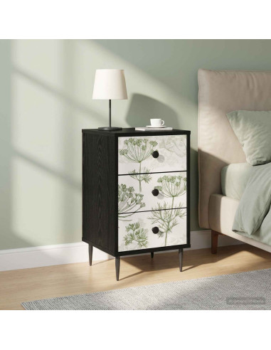 Armadio da Notte GOTHA 2 pz Rovere Nero 36 x 33 x 61 cm