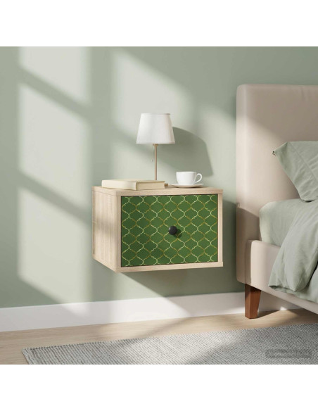 Mobiletto da comodino a parete GELEEN 2 pz Rovere Sonoma