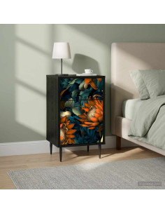 Armadio da Notte LOCHEM 2 pz Rovere Nero 36 x 33 x 61 cm