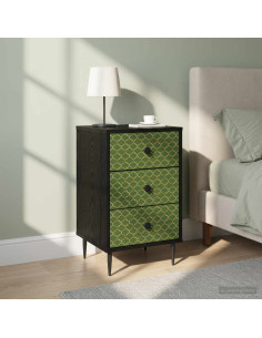 Armadio da Notte GELEEN 2 pz Rovere Nero 36 x 33 x 61 cm