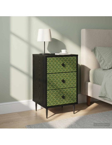 Armadio da Notte GELEEN 2 pz Rovere Nero 36 x 33 x 61 cm
