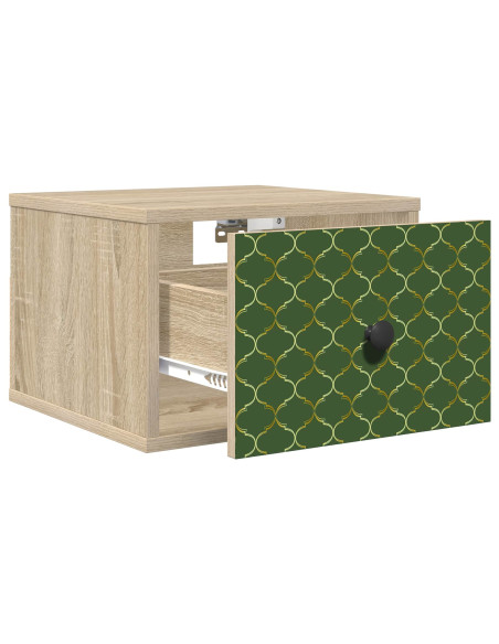 Mobiletto da comodino a parete GELEEN 2 pz Rovere Sonoma