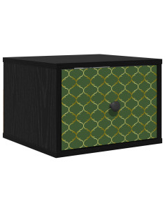 Mobiletto da comodino a parete GELEEN Rovere Nero 2