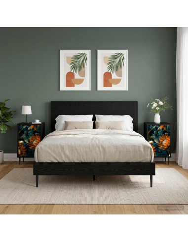 Armadio da Notte LOCHEM 2 pz Rovere Nero 36 x 33 x 61 cm