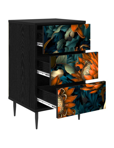 Armadio da Notte LOCHEM 2 pz Rovere Nero 36 x 33 x 61 cm