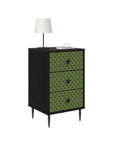 Armadio da Notte GELEEN 2 pz Rovere Nero 36 x 33 x 61 cm