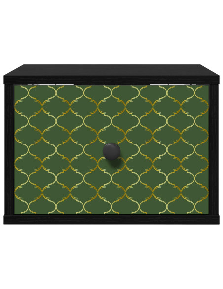 Mobiletto da comodino a parete GELEEN 2 pz Rovere Nero