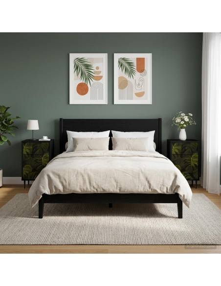 Armadio da Notte ELBURG 2 pz Rovere Nero 36 x 33 x 61 cm
