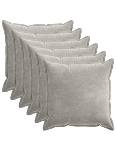Federa 6 pz HOUTEN Grigio Chiaro 65 x 65 cm Tessuto Chenille