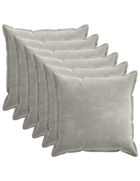 Federa 6 pz HOUTEN Grigio Chiaro 65 x 65 cm Tessuto Chenille