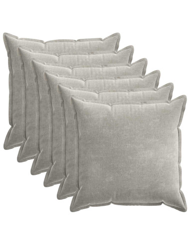 Federa 6 pz HOUTEN Grigio Chiaro 70 x 70 cm Tessuto Chenille