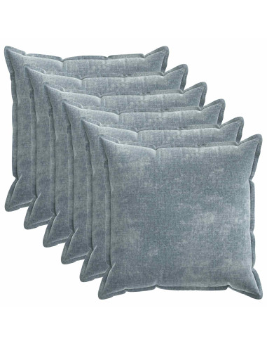 Federa 6 pz HOUTEN Azzurro 80 x 80 cm Tessuto Chenille
