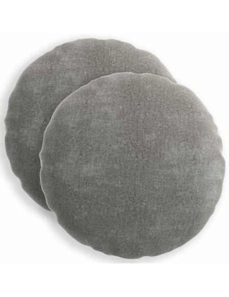 Federa 2 pz HEERLEN Grigio Scuro Ø 50 cm Tessuto Chenille
