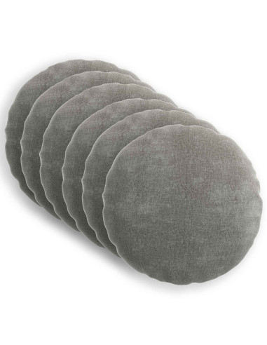 Federa 6 pz HEERLEN Grigio Scuro Ø 50 cm Tessuto Chenille