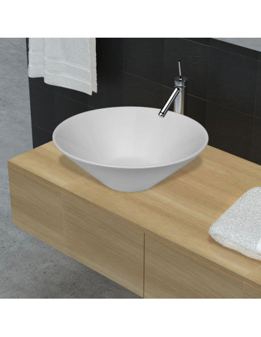 Lavello da Bagno in Ceramica Porcellana Bacino Bianco