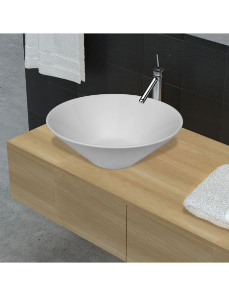 Lavello da Bagno in Ceramica Porcellana Bacino Bianco
