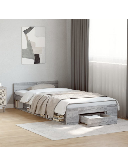Giroletto Cassetto Grigio Sonoma 100x200 cm Legno Multistrato