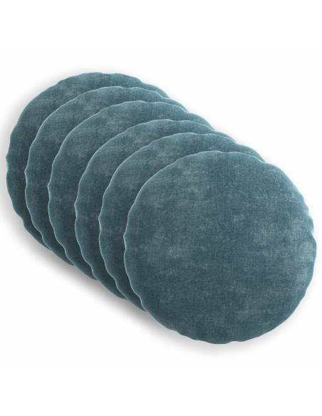 Federa 6 pz HEERLEN Blu Ø 60 cm Tessuto Chenille
