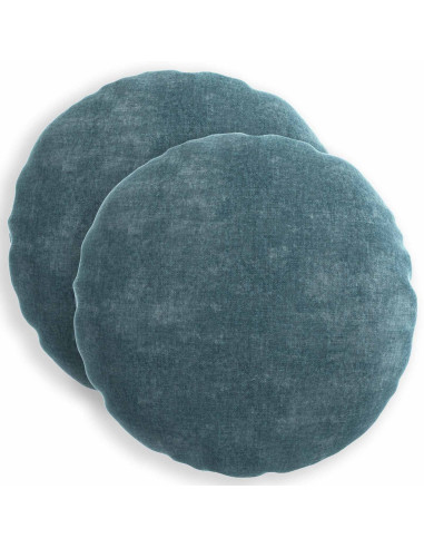 Federa 2 pz HEERLEN Blu Ø 60 cm Tessuto Chenille