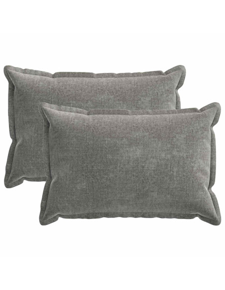 Federa 2 pz HOUTEN Grigio Scuro 30 x 50 cm Tessuto Chenille
