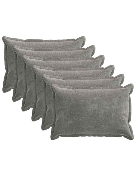 Federa 6 pz HOUTEN Grigio Scuro 50 x 75 cm Tessuto Chenille