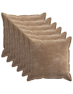 Federa 6 pz HOUTEN Marrone 55 x 55 cm Tessuto Chenille