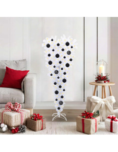 Albero di Natale artificiale Bianco 120 cm PVC e Acciaio
