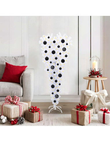 Albero di Natale artificiale Bianco 120 cm PVC e Acciaio