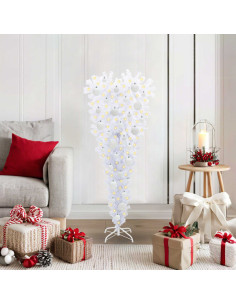 Albero di Natale artificiale Bianco 120 cm PVC e Acciaio