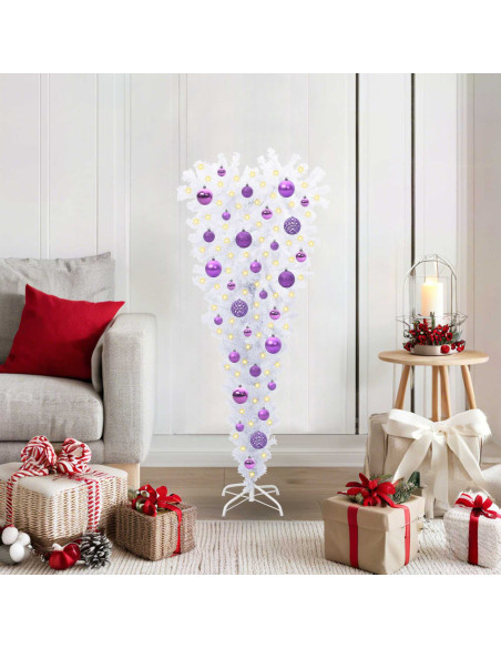 Albero di Natale artificiale Bianco 120 cm PVC e Acciaio