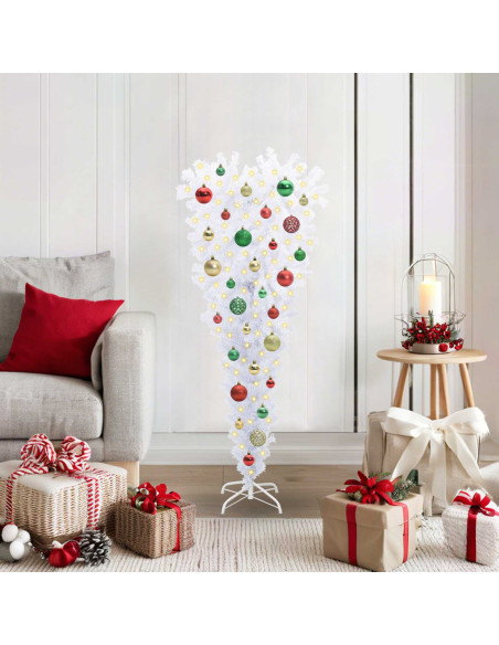 Albero di Natale artificiale Bianco 120 cm PVC e Acciaio
