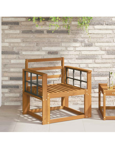 Bracciolo 2 pz Naturale 60 x 6 x 61 cm Legno di Acacia Massello