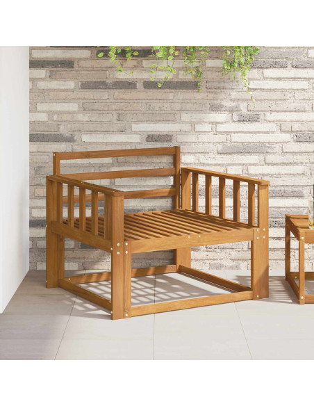 Bracciolo 2 pz Naturale 80 x 6 x 61 cm Legno di Acacia Massello