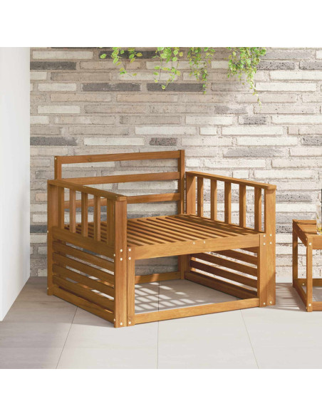 Bracciolo 2 pz Naturale 80 x 6 x 61 cm Legno di Acacia Massello