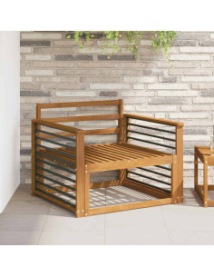Bracciolo 2 pz Naturale 80 x 6 x 61 cm Legno di Acacia Massello